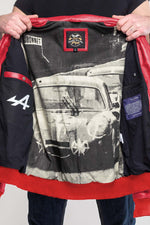 Sheepskin jacket in racing red, biker collar. Regular fit, year-round. - Image n°5