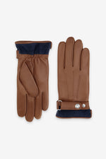 Prestige leather gloves in cork color with blue suede grip edge - Image n°2
