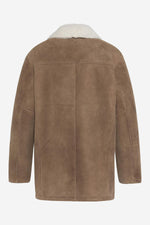 Light camel double-sided suede sheepskin coat - Image n°7