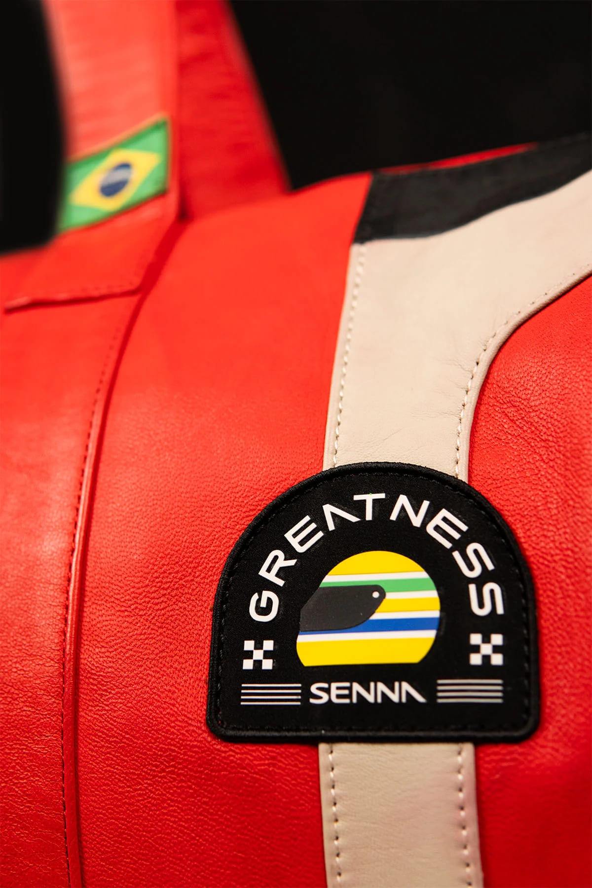 Ayrton Senna Leather Travel Bag Racing Red - Image n°8