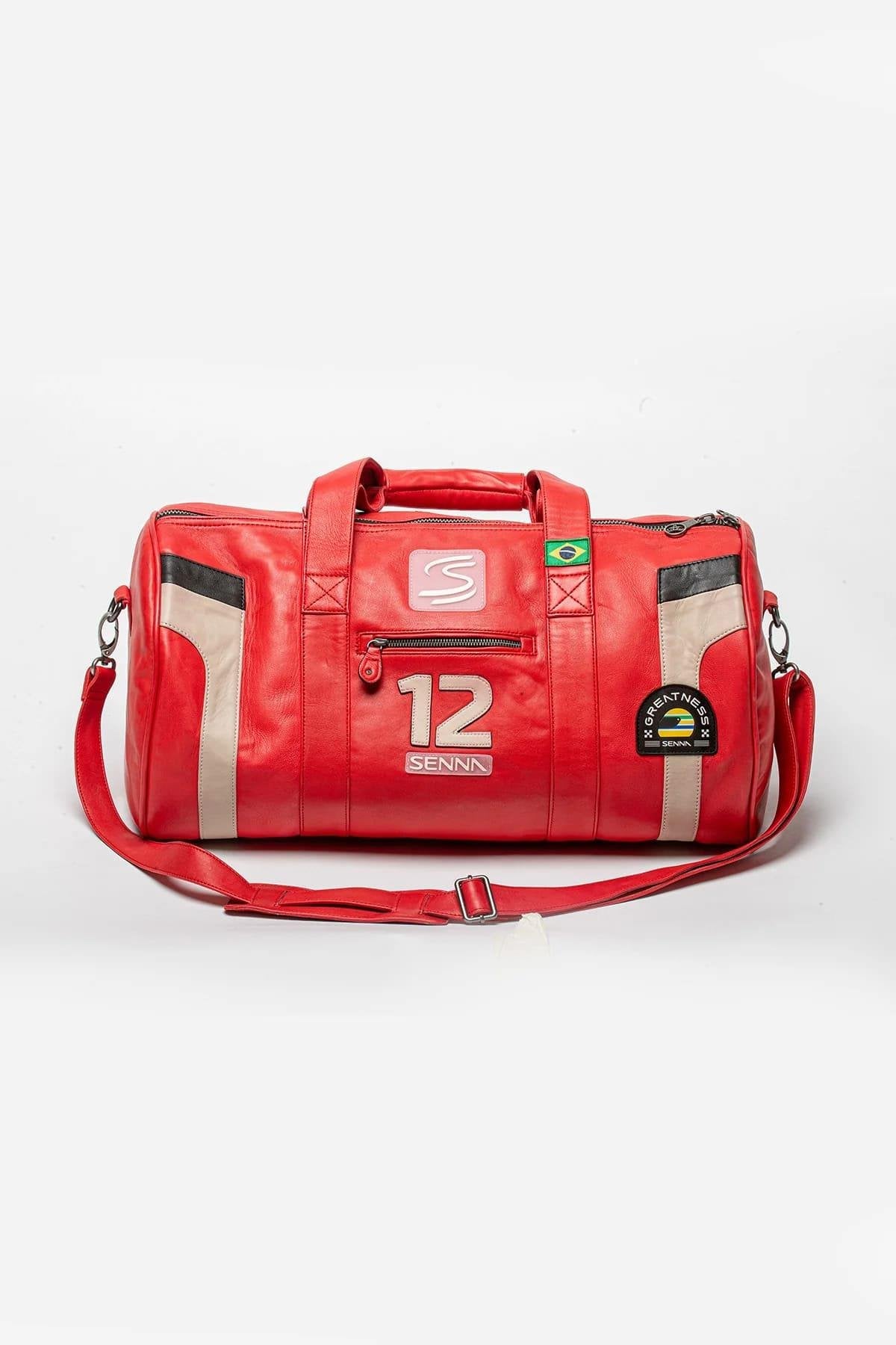 Ayrton Senna Leather Travel Bag Racing Red - Image n°4