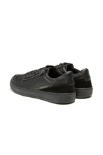 Black leather sneakers for men - Image n°2