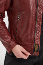 Syrah-red sheep leather jacket, atlas-finished for a sleek look. - Image n°8