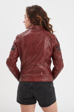 Syrah-red sheep leather jacket, atlas-finished for a sleek look. - Image n°3