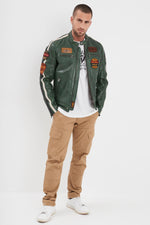 Vintage green racing leather jacket - Image n°7