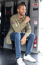 Khaki cotton overshirt - Image n°1