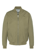 Light khaki textile bomber jacket - Image n°1