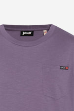 Lilac cotton t-shirt with pocket - Image n°6