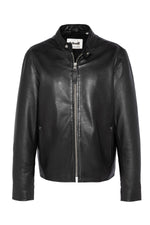Schott's black lambskin jacket: timeless biker style, soft and light. - Image n°6