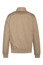 Beige textile jacket with high collar - Image n°2