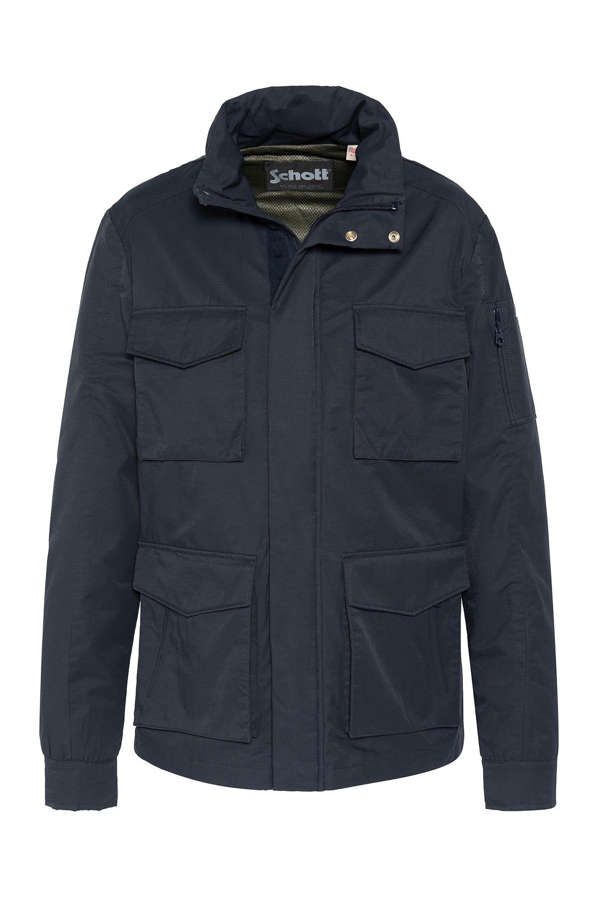 Navy blue textile parka - Image n°1