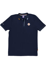 Navy blue cotton polo shirt with heart logo - Image n°5