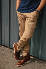 Beige cotton cargo pants - Image n°1