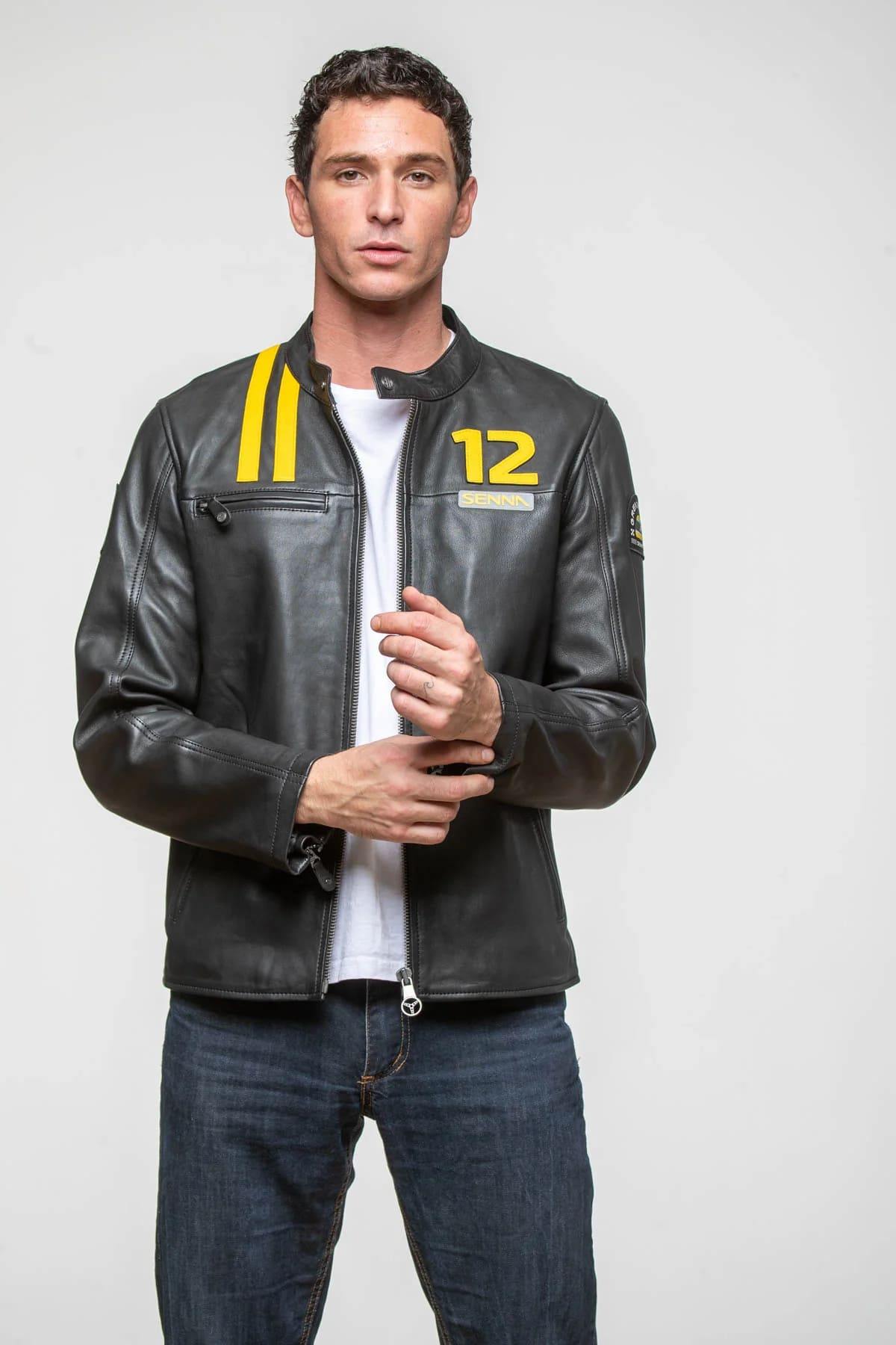 Ayrton Senna Black Racing Leather Jacket - Image n°11