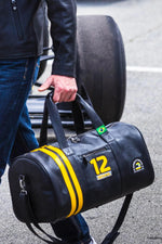 Ayrton Senna Black Leather Travel Bag - Image n°1