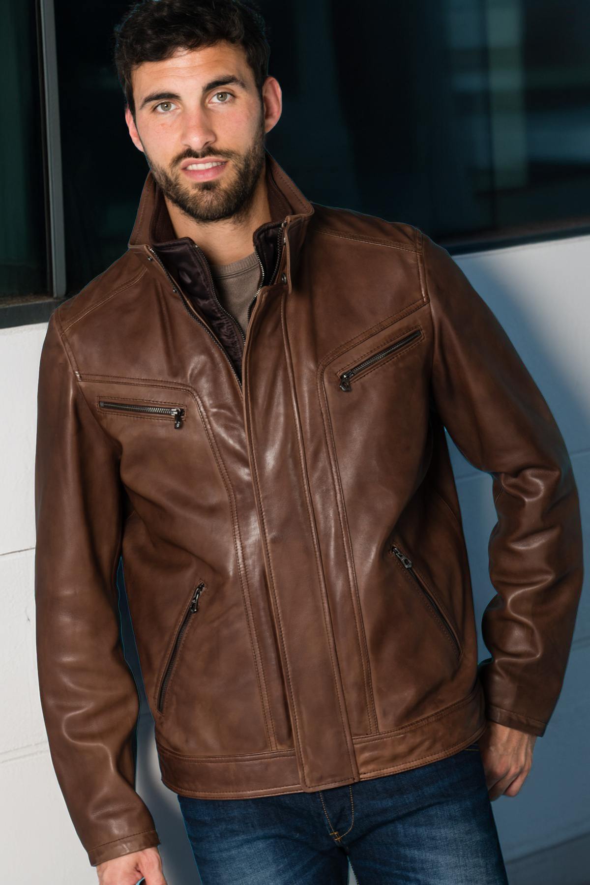 Bison lamb leather jacket - Image n°2