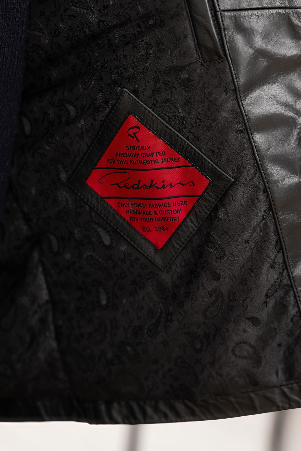 Black buffalo leather shirt collar jacket - Image n°2