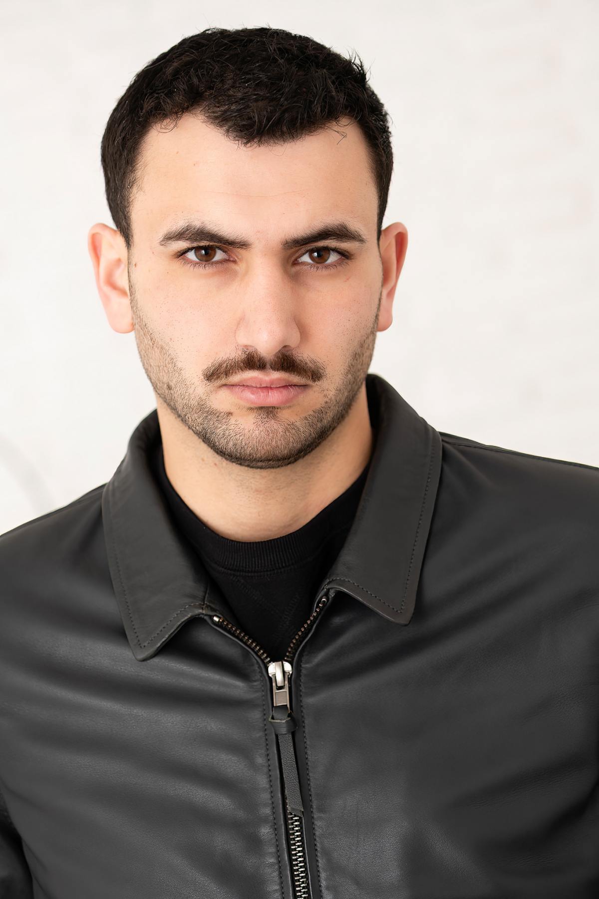 Anthracite washed leather shirt collar jacket - Image n°6