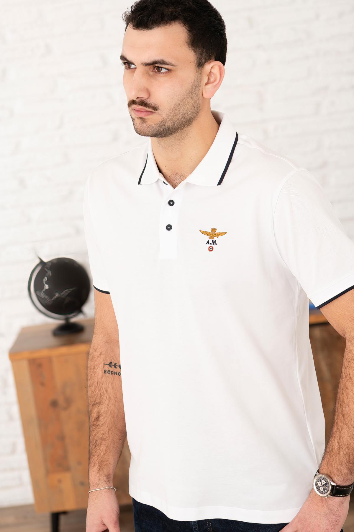 Men's Off-White Cotton Polo Shirt - Image n°3