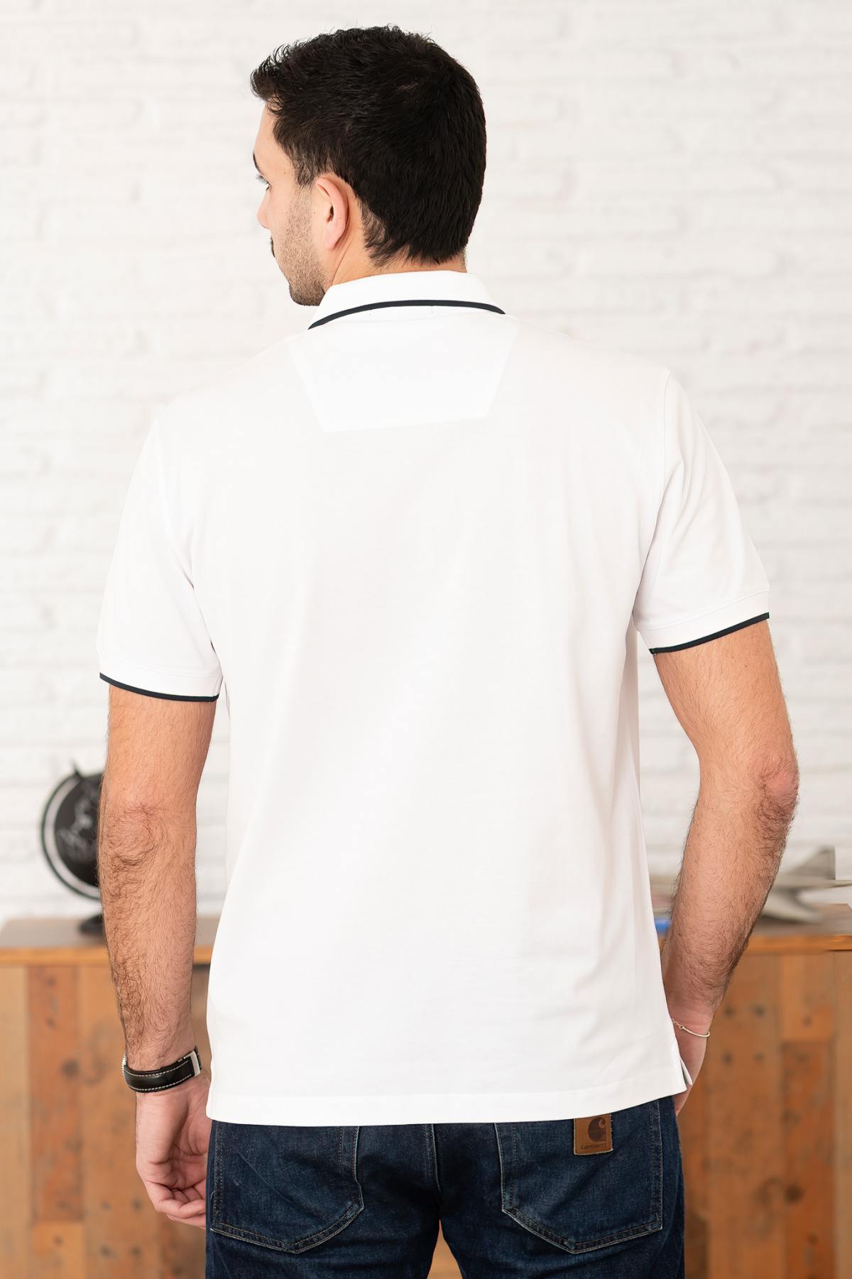 Men's Off-White Cotton Polo Shirt - Image n°5