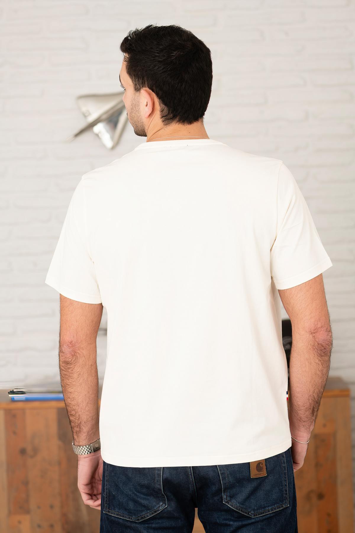 White cotton t-shirt with wings logo - Image n°4