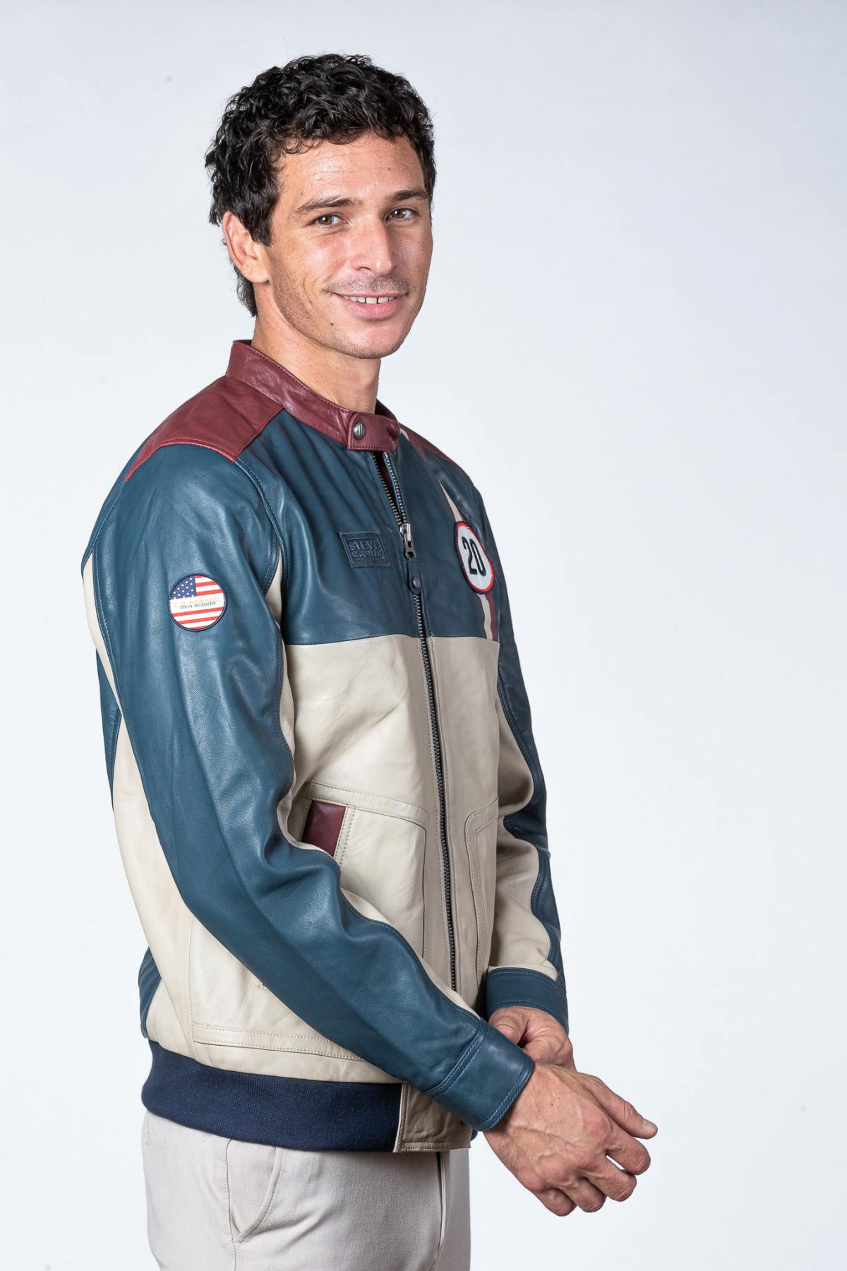 Royal blue sheepskin jacket-lightweight, supple, and timeless. - Image n°4