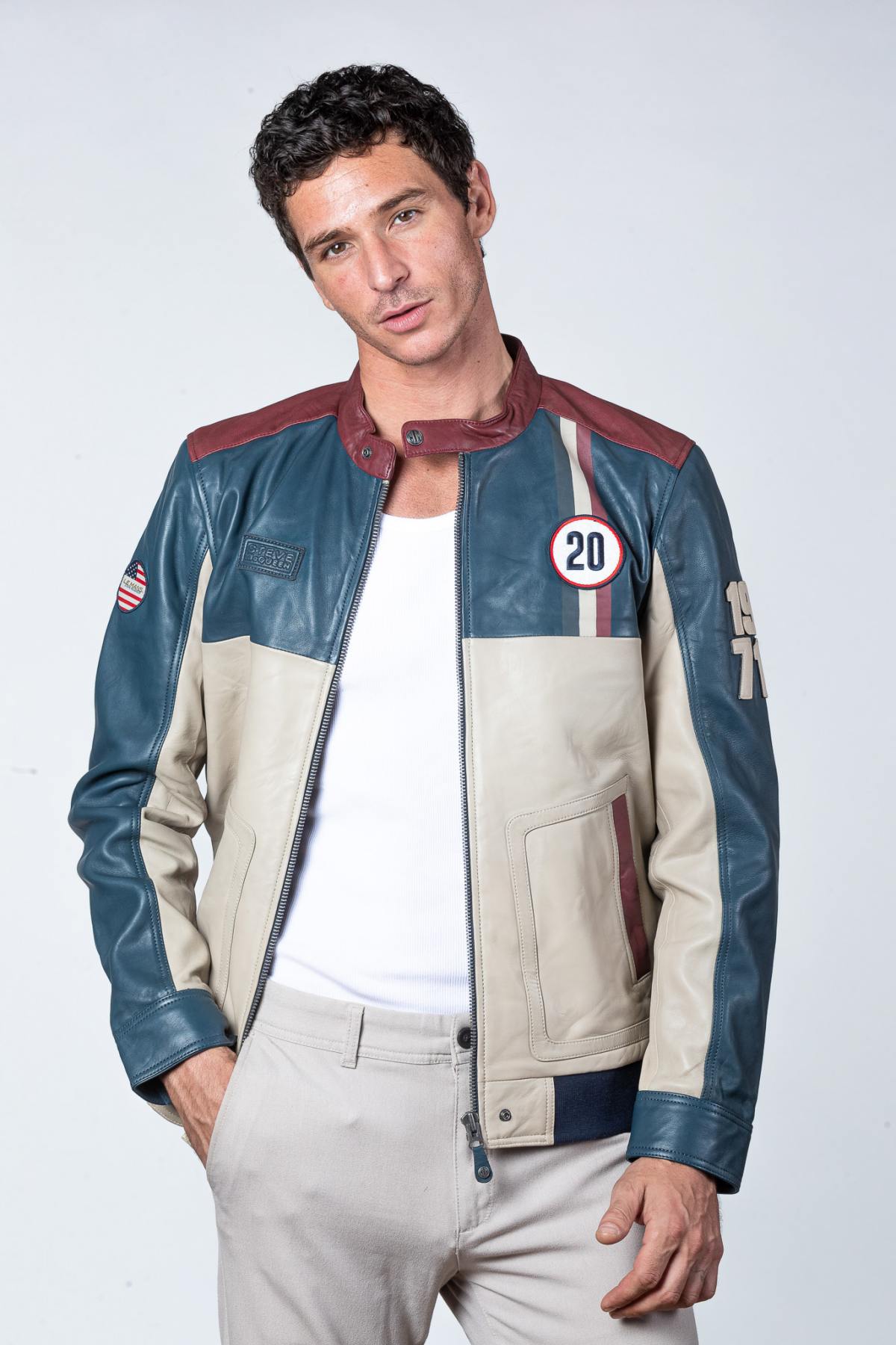 Royal blue sheepskin jacket-lightweight, supple, and timeless. - Image n°5