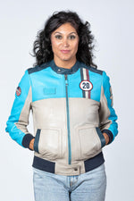 A lightweight Norse Blue sheep leather jacket, soft and versatile. - Image n°5