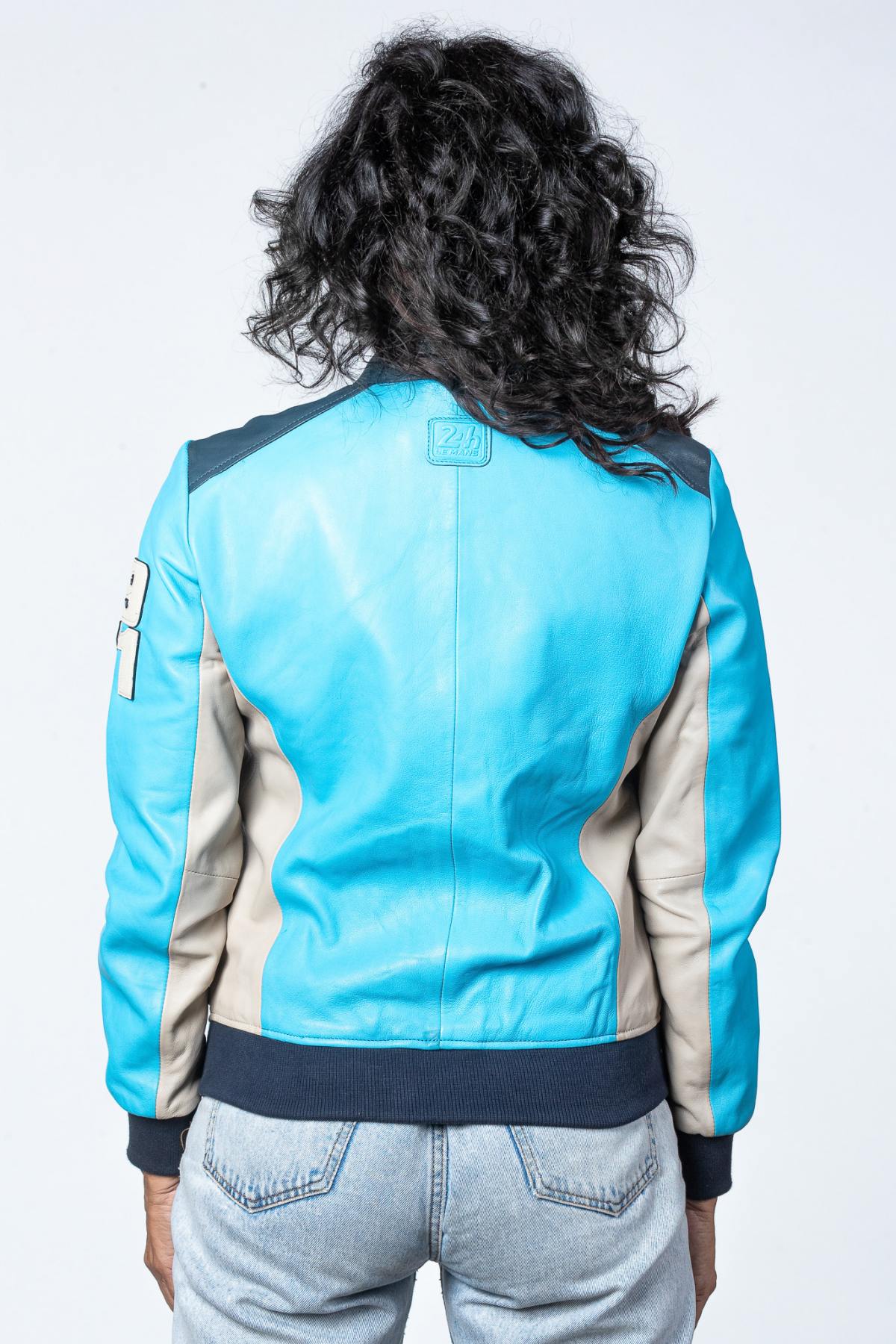 A lightweight Norse Blue sheep leather jacket, soft and versatile. - Image n°4