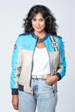 A lightweight Norse Blue sheep leather jacket, soft and versatile. - Image n°1