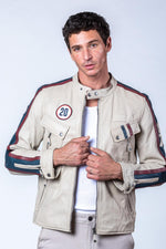 McQueen's legacy in ecru lambskin. A relaxed fit for all seasons. - Image n°1