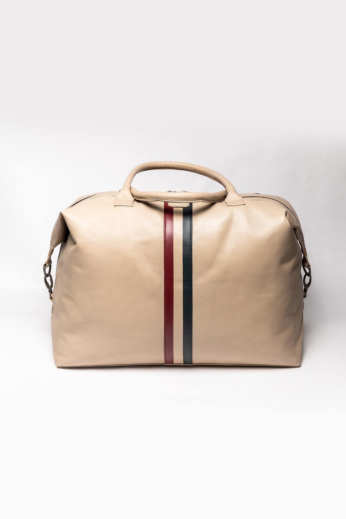 Steve McQueen ecru racing leather travel bag - Image n°2