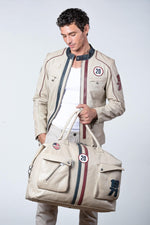 Steve McQueen ecru racing leather travel bag - Image n°3