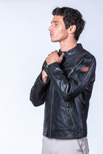 Lightweight black sheep leather jacket, Steve McQueen-inspired style. - Image n°5