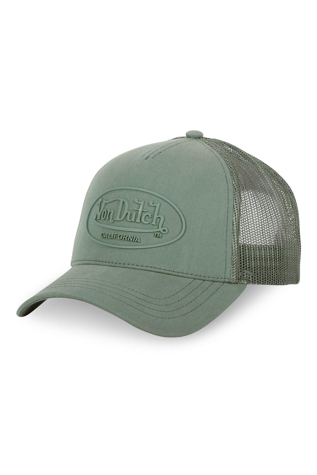 Khaki cap with rubber logo - Image n°1