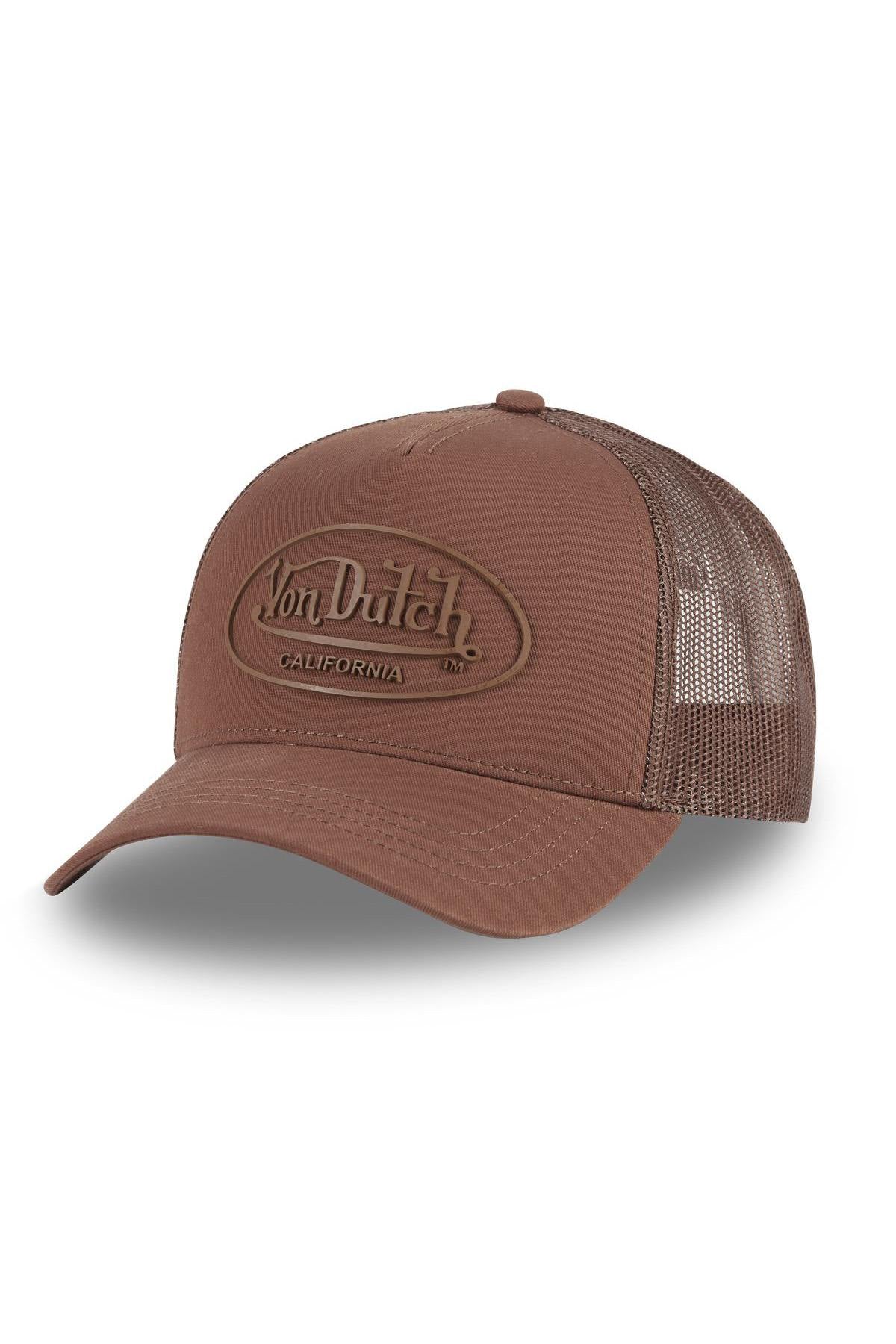 Brown cap with rubber logo - Image n°1