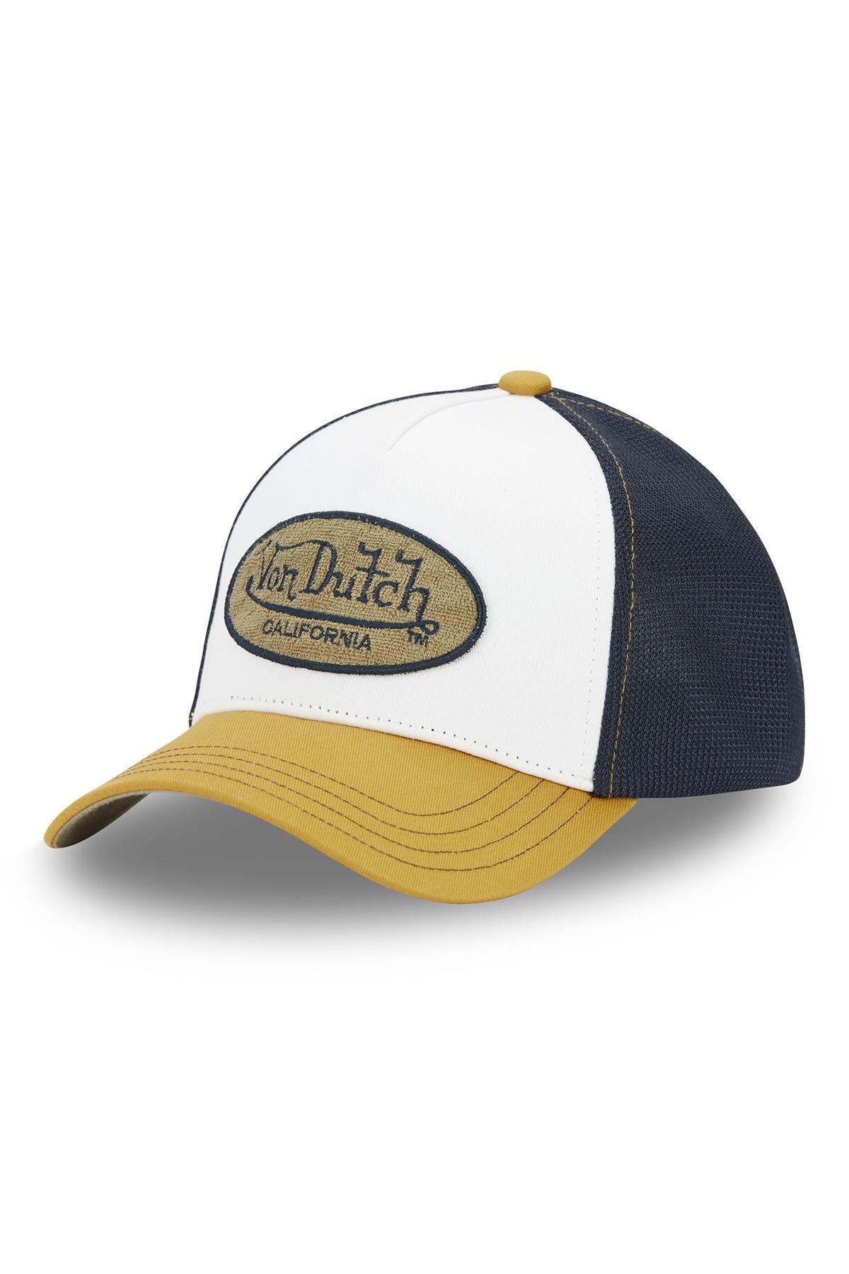 Mustard, white and black cap with terry badge and embroidery - Image n°6
