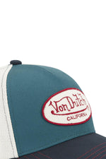 Blue, white and red cap with terry badge and embroidery - Image n°3