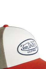 Green, white and red cap with terry badge and embroidery - Image n°3