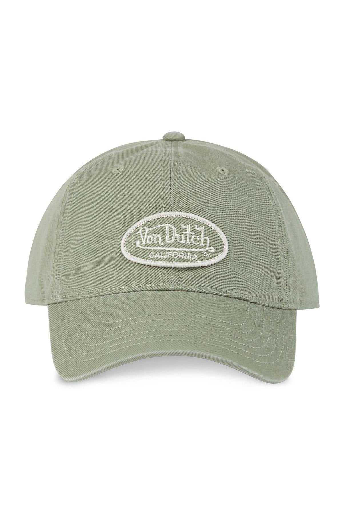 Light khaki cotton twill cap with logo - Image n°4