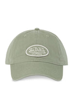 Light khaki cotton twill cap with logo - Image n°4