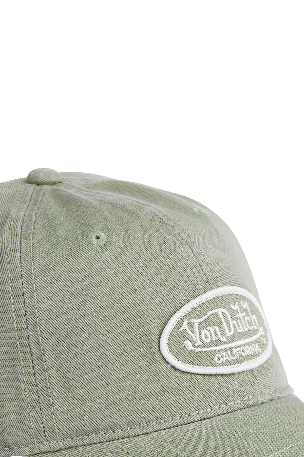 Light khaki cotton twill cap with logo - Image n°3