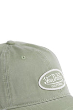 Light khaki cotton twill cap with logo - Image n°3