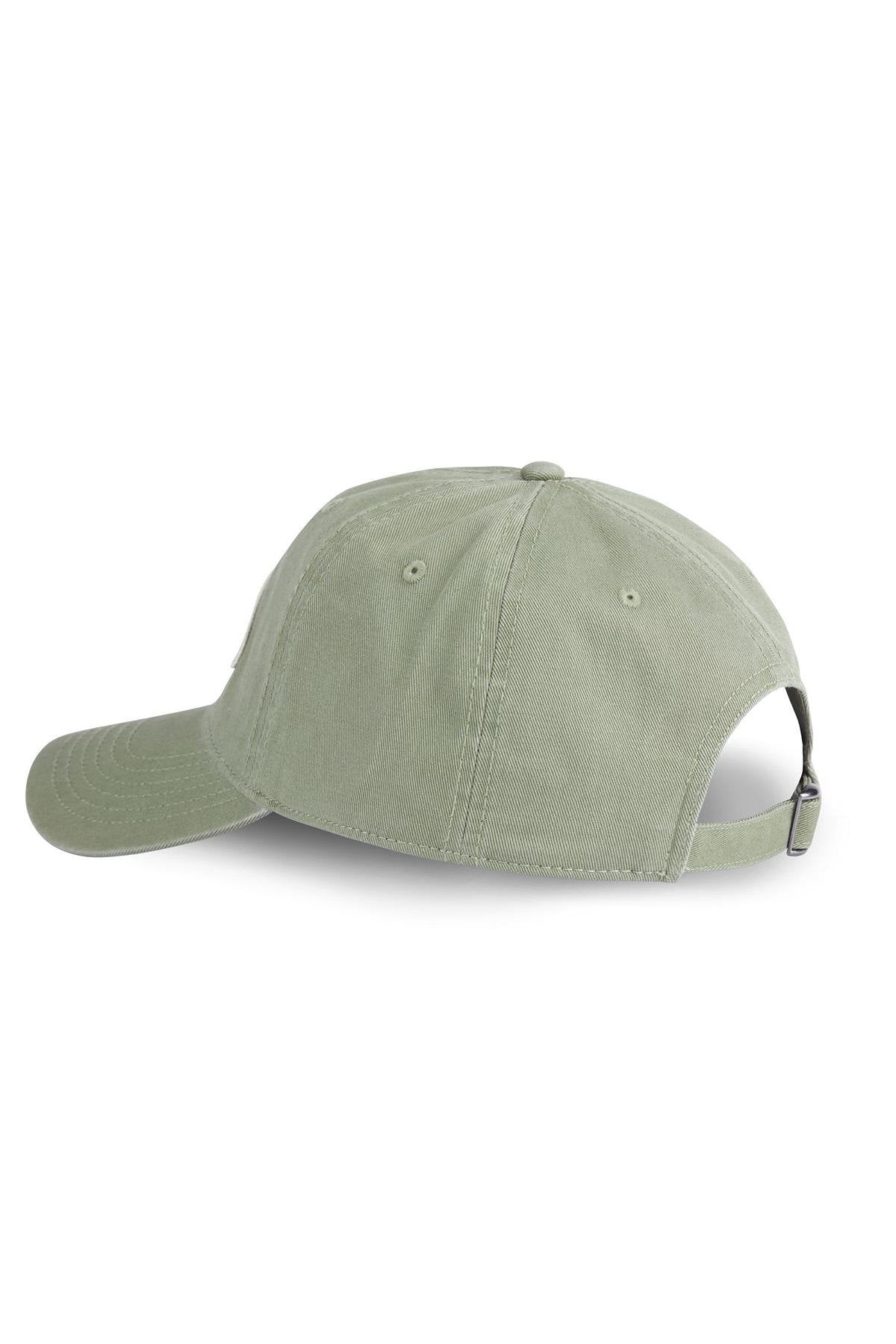 Light khaki cotton twill cap with logo - Image n°2