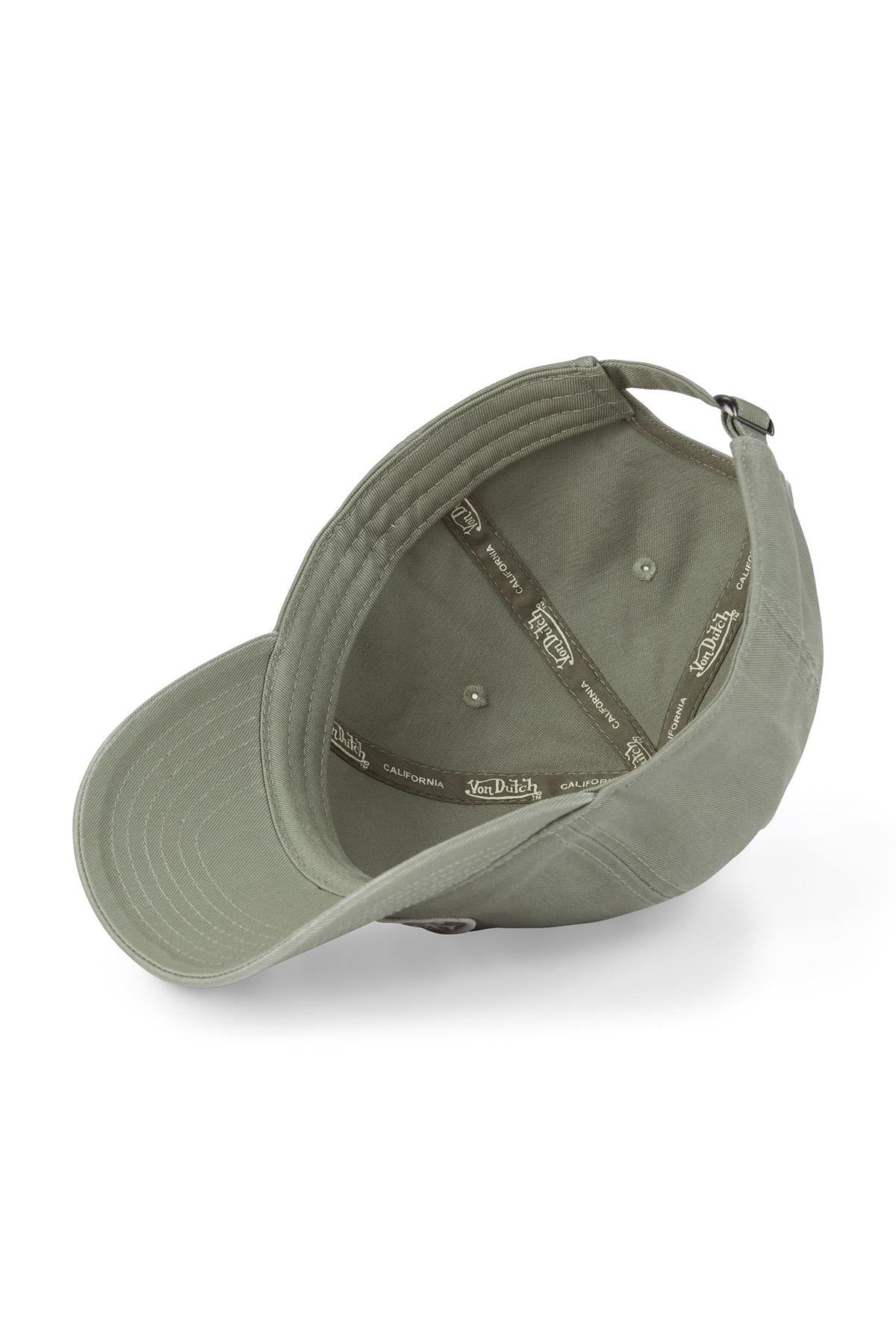 Light khaki cotton twill cap with logo - Image n°5