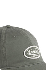 Khaki cotton twill cap with logo - Image n°3