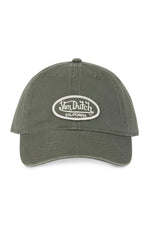 Khaki cotton twill cap with logo - Image n°4