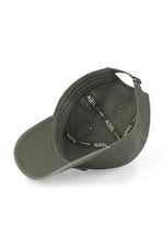 Khaki cotton twill cap with logo - Image n°5