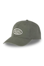 Khaki cotton twill cap with logo - Image n°1