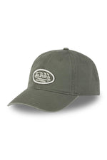 Khaki cotton twill cap with logo - Image n°1